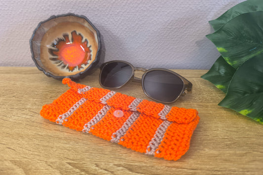 pochette lunette orange