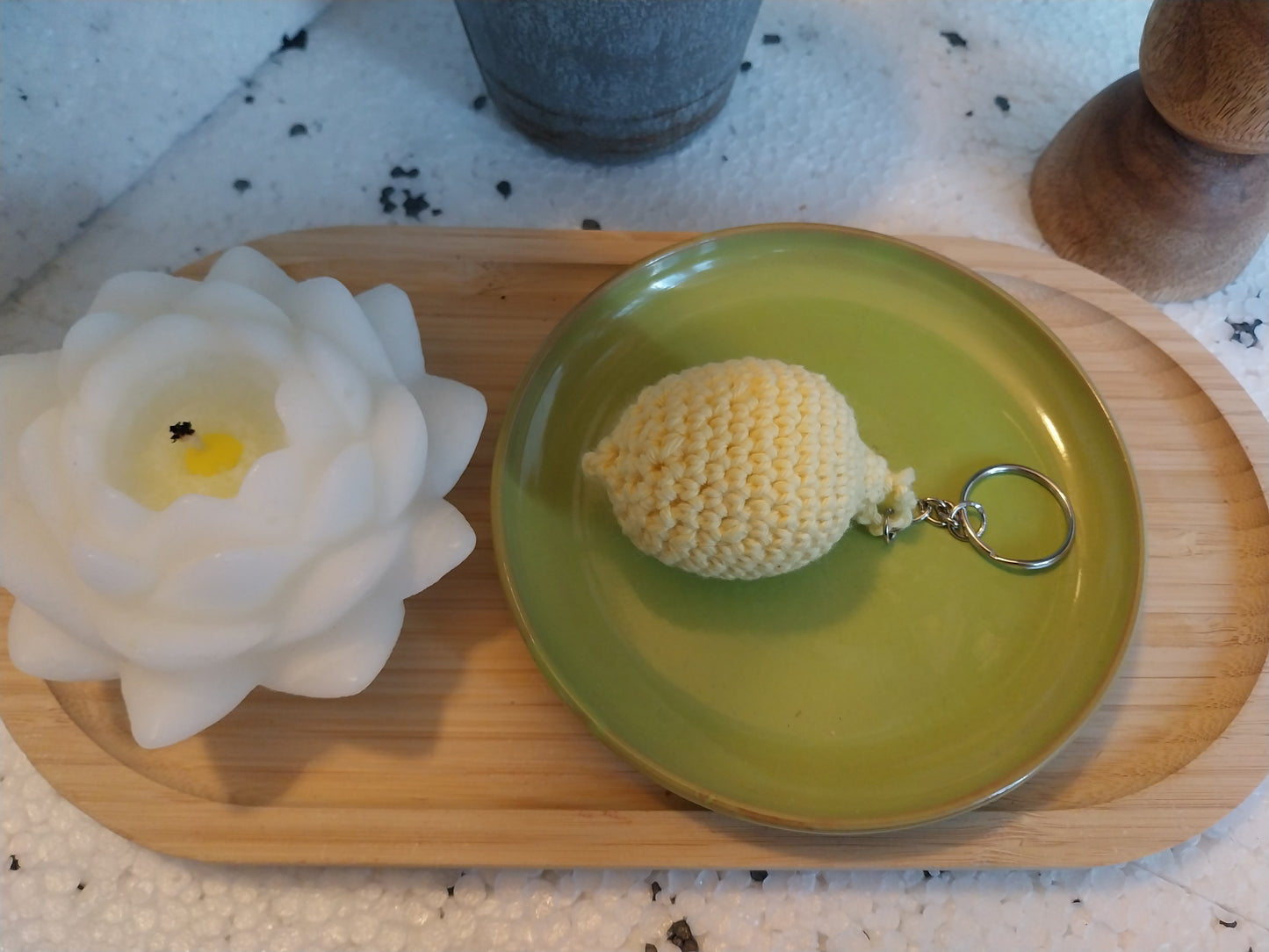 Le porte-clé citron enchanté - Un zeste de lumière magique