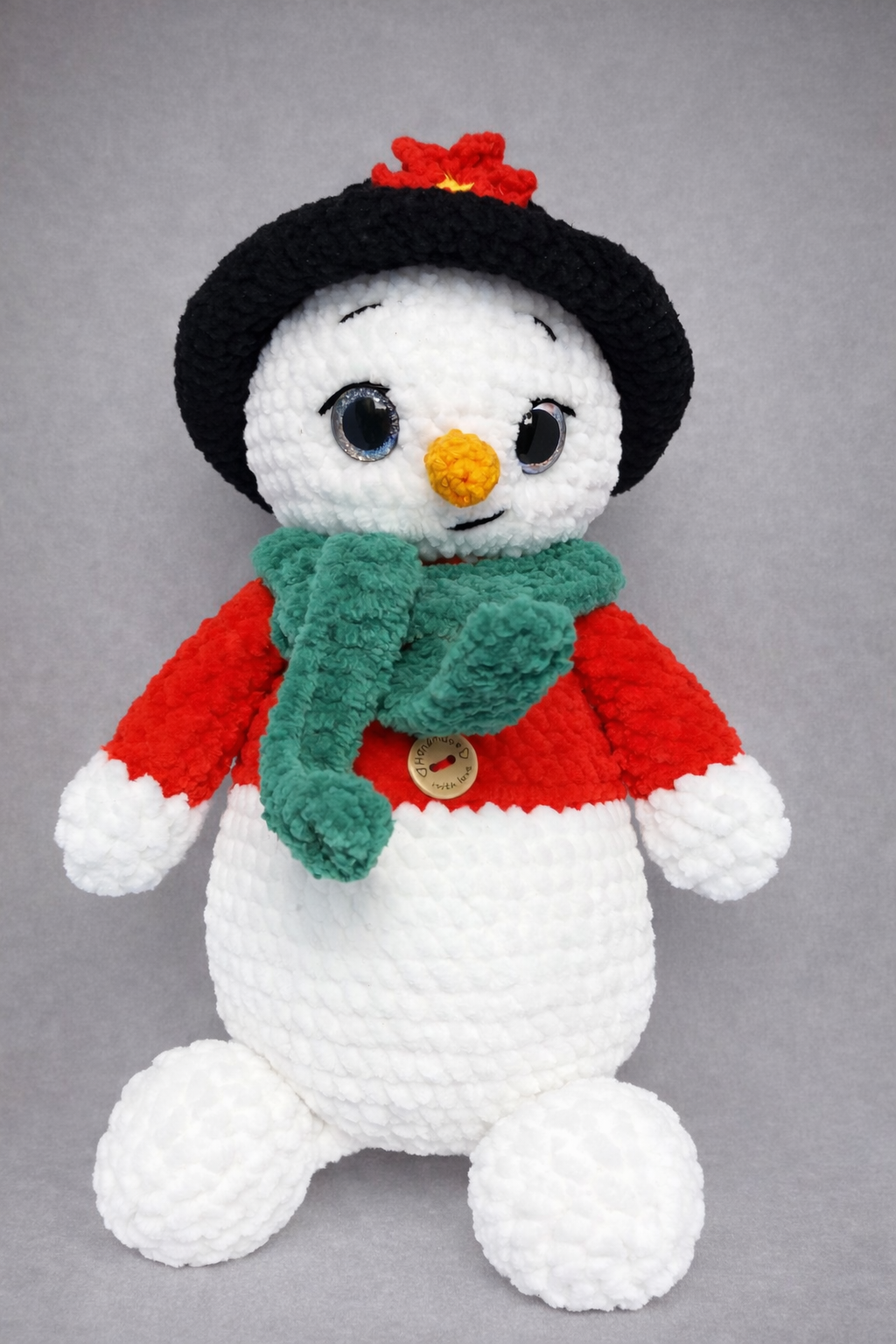 Bonhomme de neige au crochet - fait main
