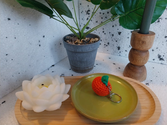 Porte-clés mandarine enchantée - création féerique au crochet