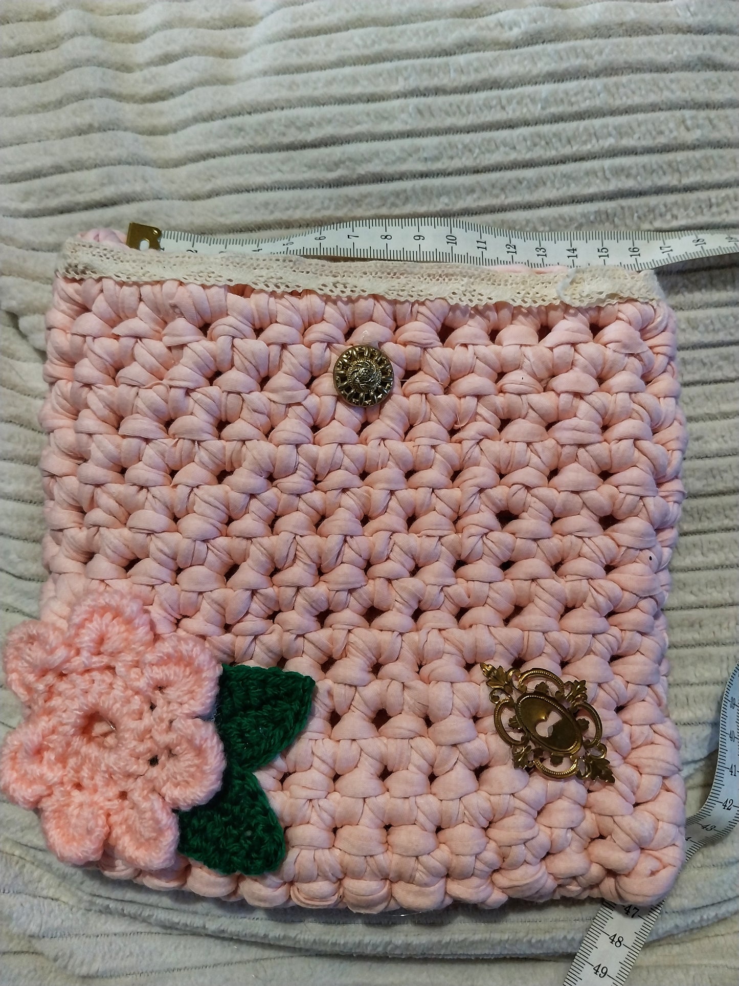 Housse de livre féerique "rosée des fées" - protection lecture crochet