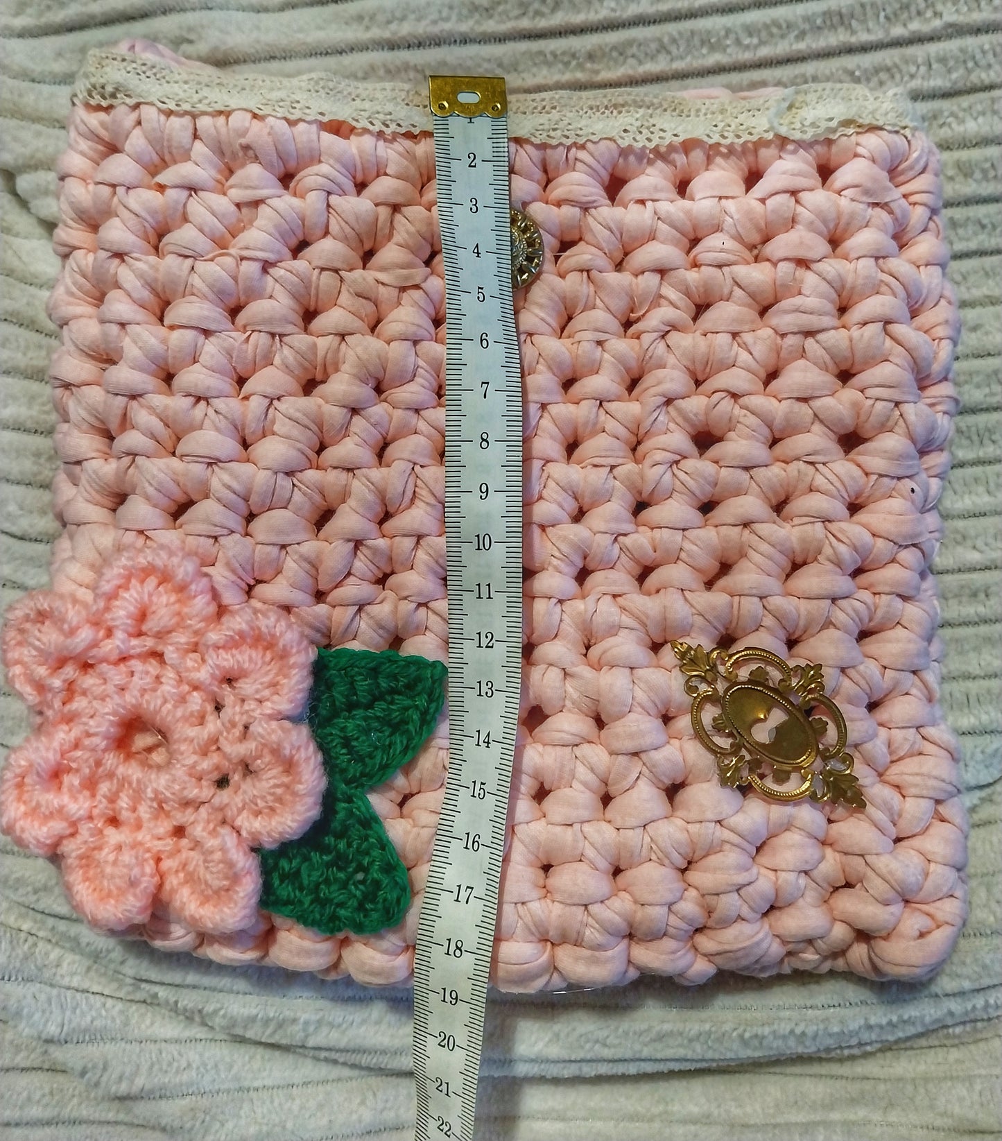 Housse de livre féerique "rosée des fées" - protection lecture crochet